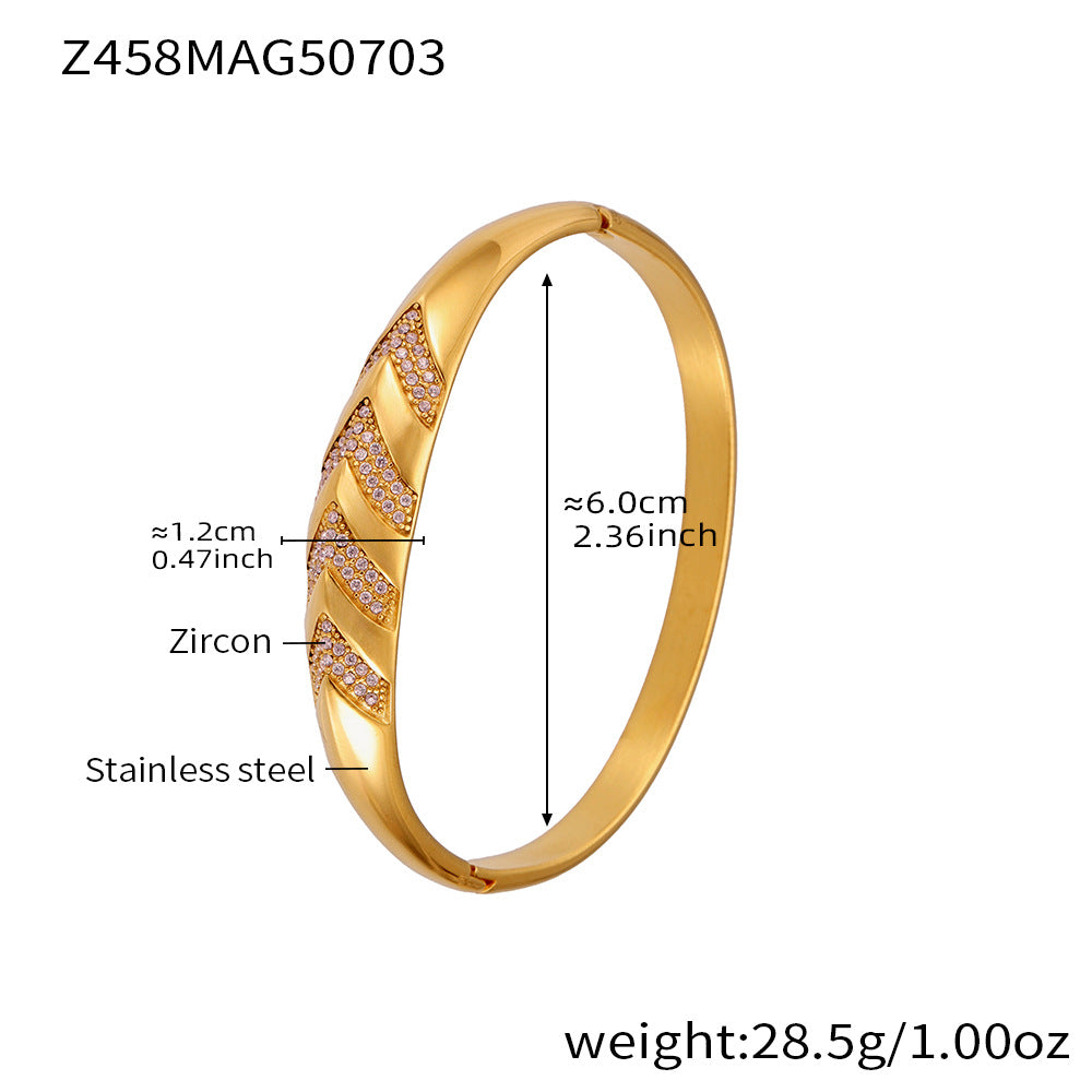 Armreif mit geometrischen Zirkonia-Akzenten – Bild 13 | LuxeStyle
