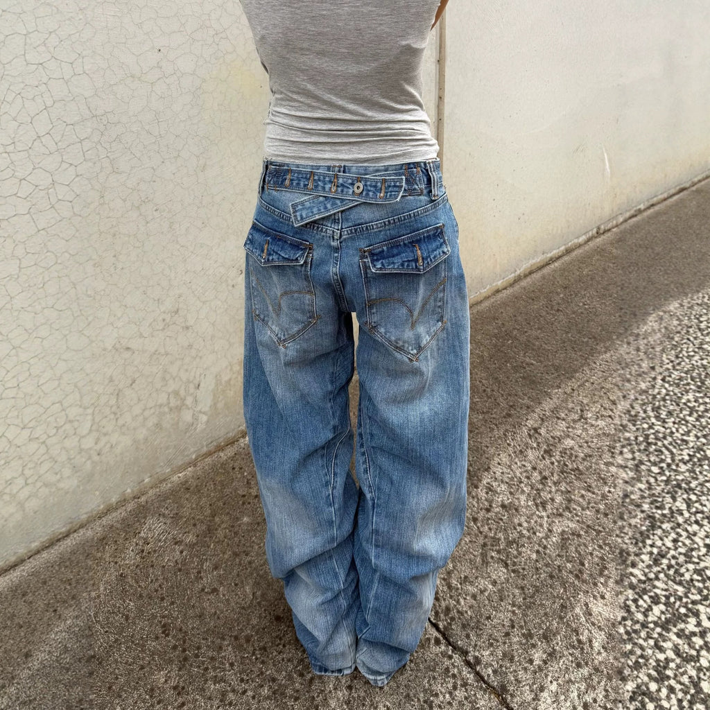 Retro Cropped Jeans für Damen