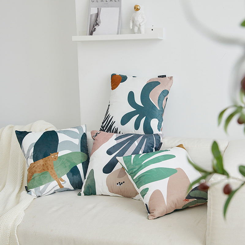 Kissenbezug mit grünen Pflanzenmotiven – Bild 3 | LuxeStyle