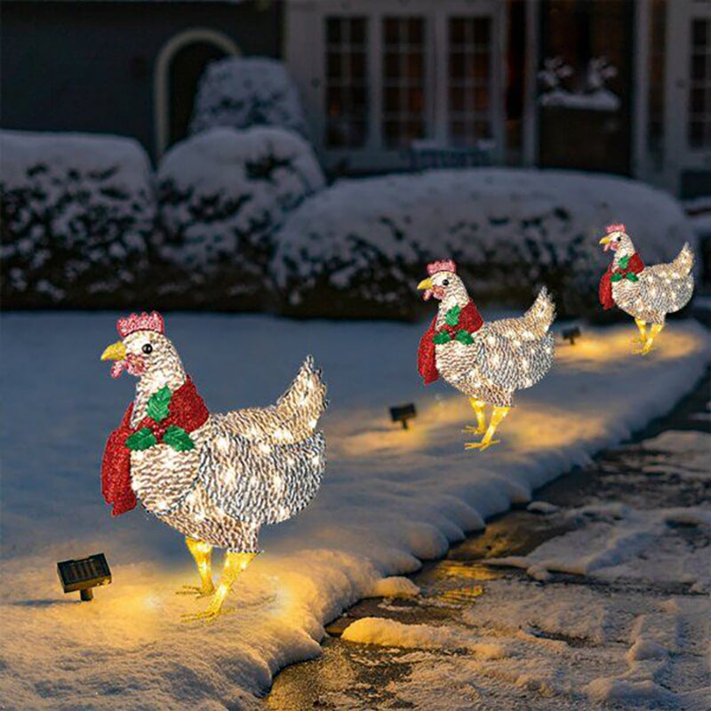 Huhn mit Schal Weihnachtsdeko