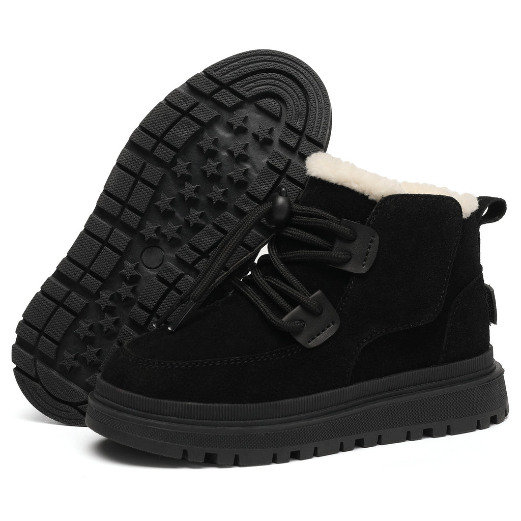 Kinder-Schuhe aus Baumwolle mit Fleecefutter – rutschfeste Outdoor-Sch