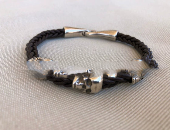 Schwarze Onyx-Armband mit Edelstein- und Leder-Elementen – Bild 7 | LuxeStyle