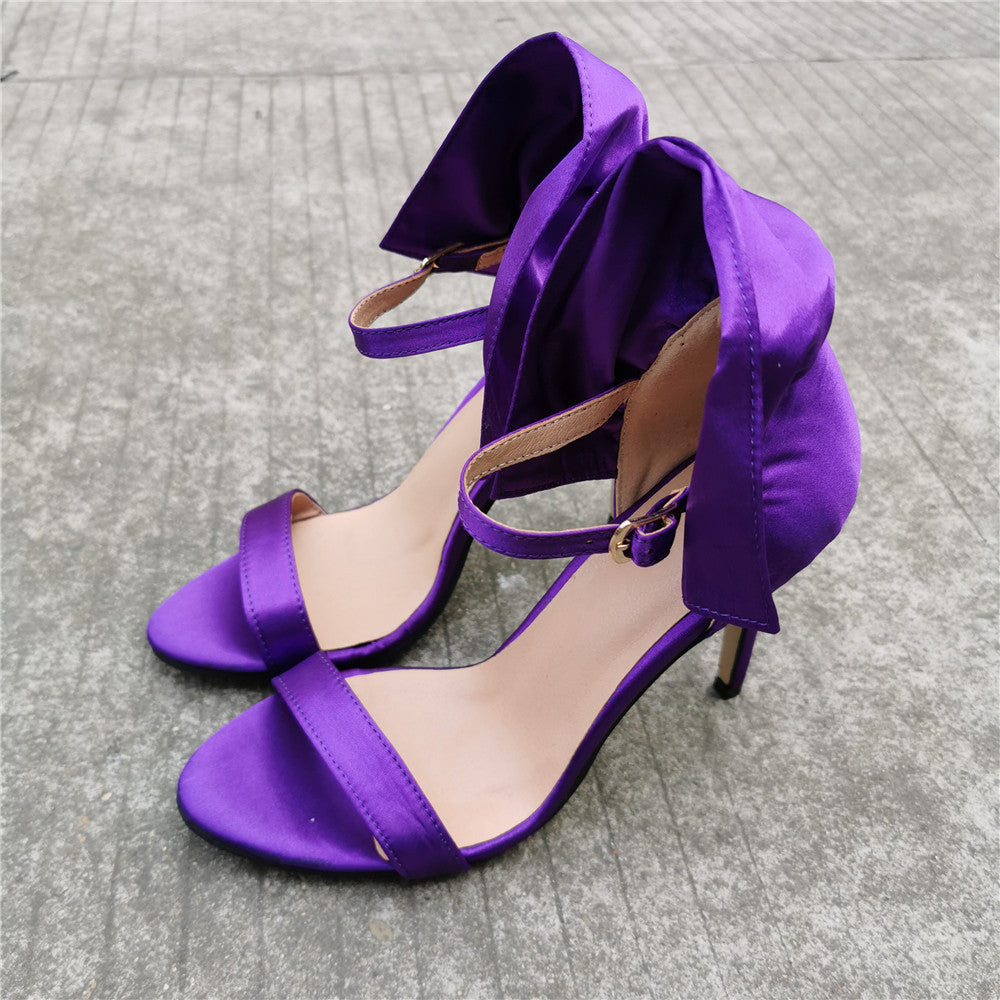 Stiletto-Streifen Sandalen in Lila, Plus-Size – Bild 2 | LuxeStyle