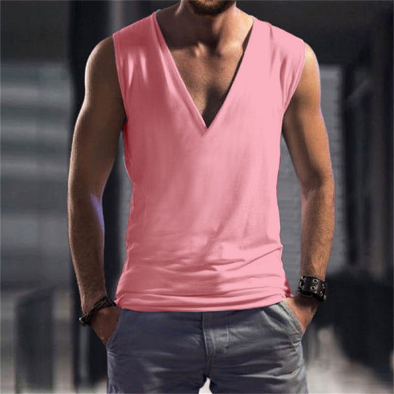 Herren-V-Shirt aus atmungsaktivem Material, ohne Ärmel