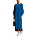 Plissiertes Batwing-Maxikleid mit asymmetrischem Saum