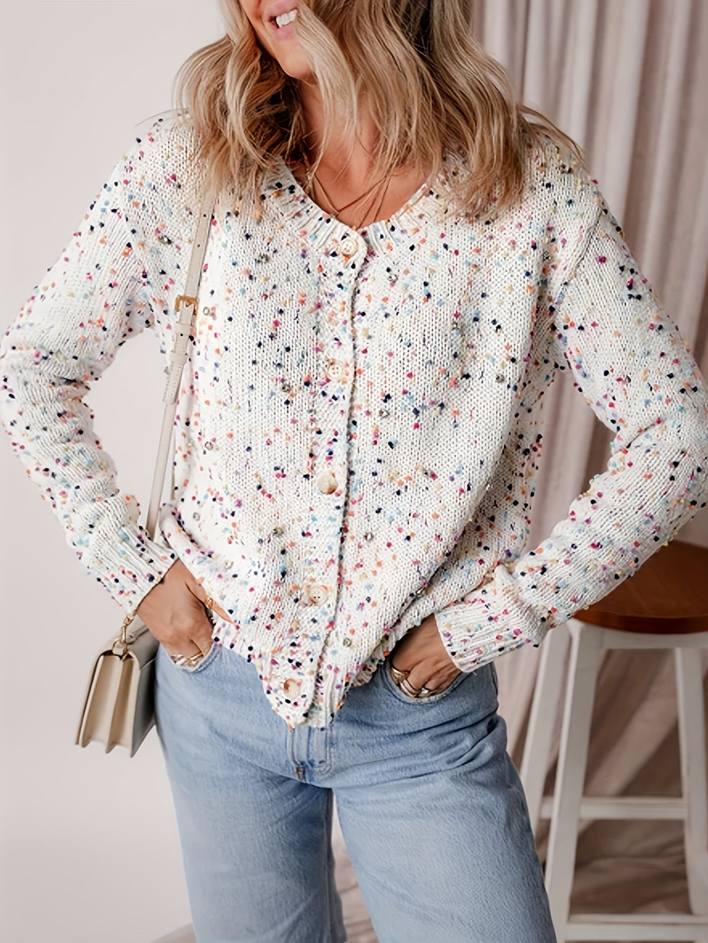 Bunter Polka-Dot Patchwork Pullover