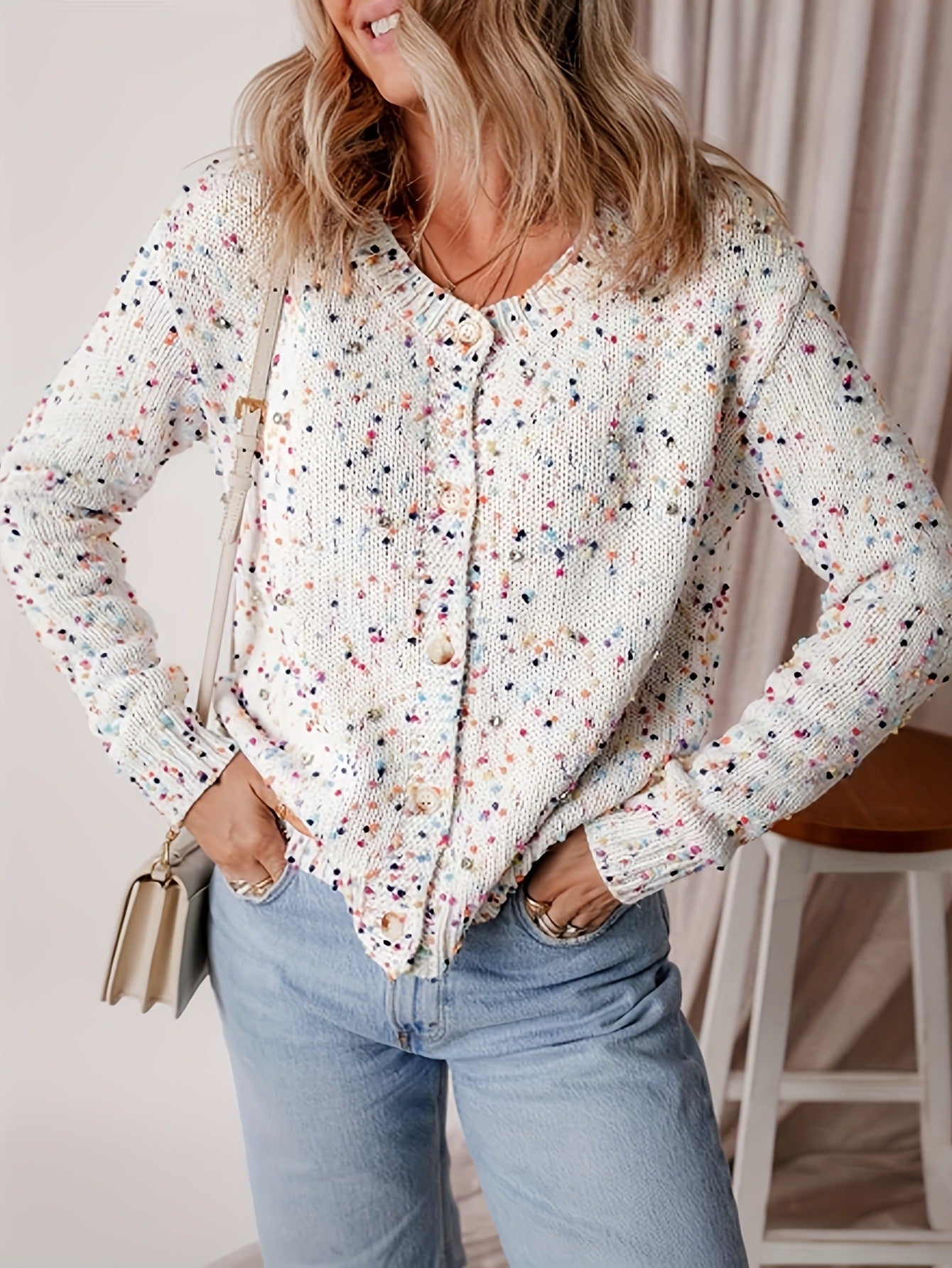 Bunter Polka-Dot Patchwork Pullover
