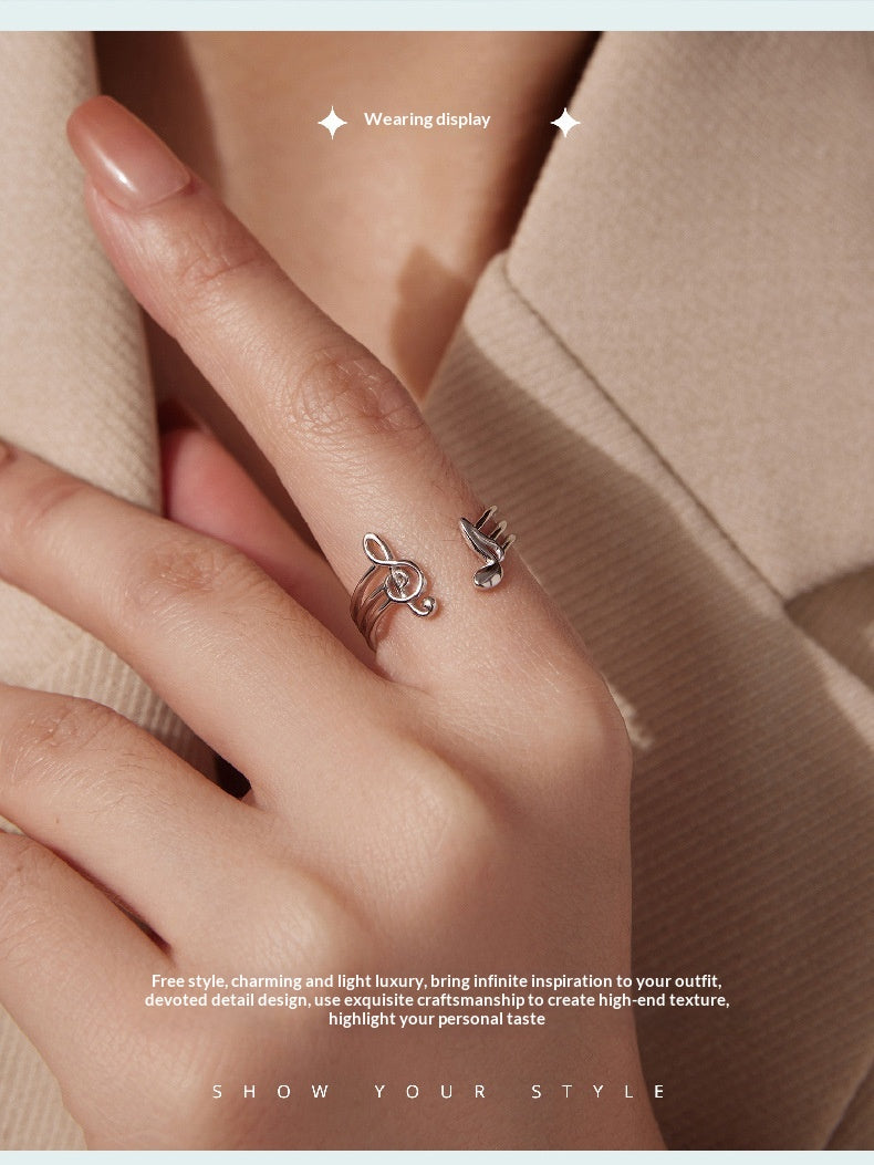 Verstellbarer Ring mit Noten-Design | LuxeStyle