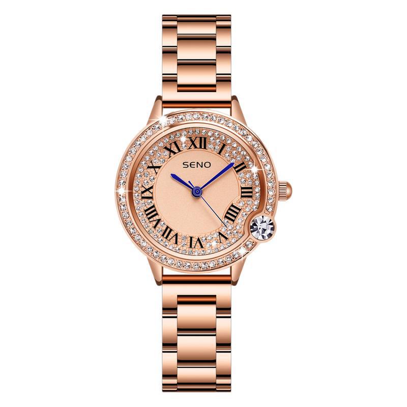 Quarz-Uhr mit Volldiamanten-Glanz aus Edelstahl – Bild 5 | LuxeStyle