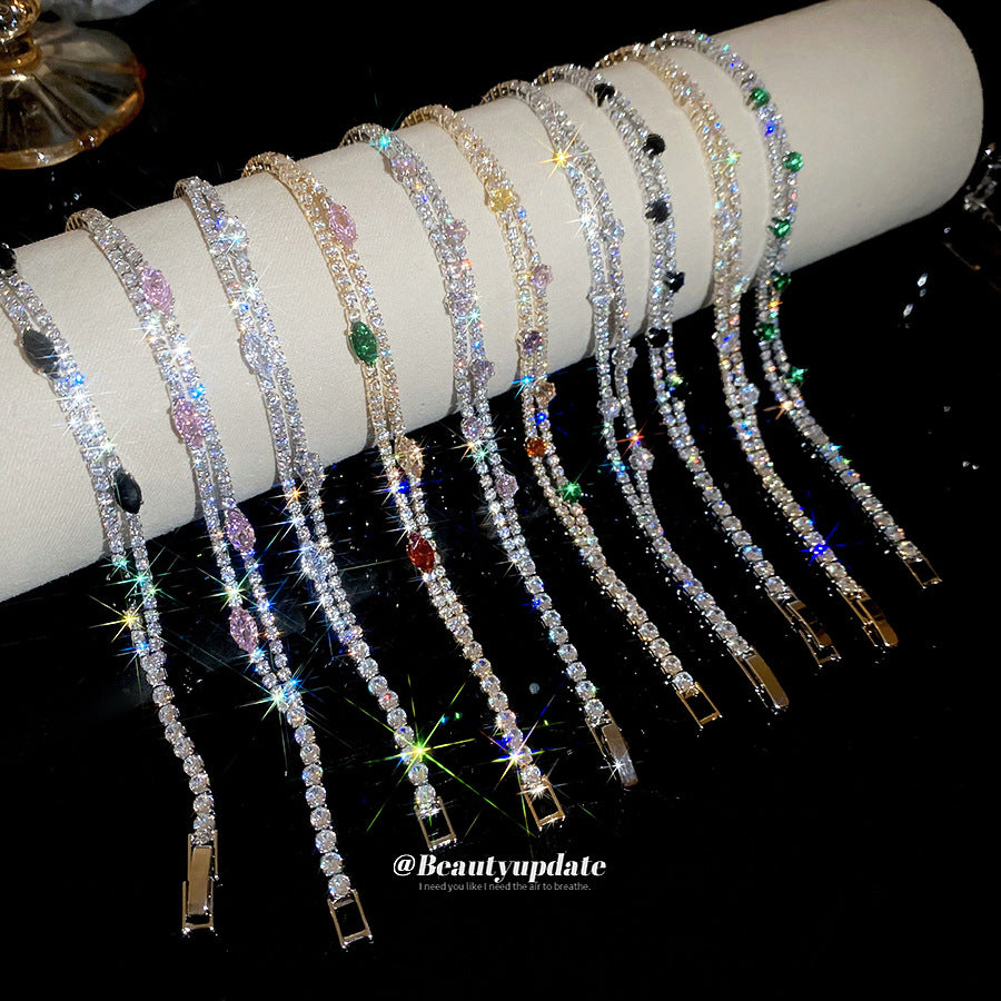 Vergoldetes Zirkon-Armband, doppellagig – Ansicht 6