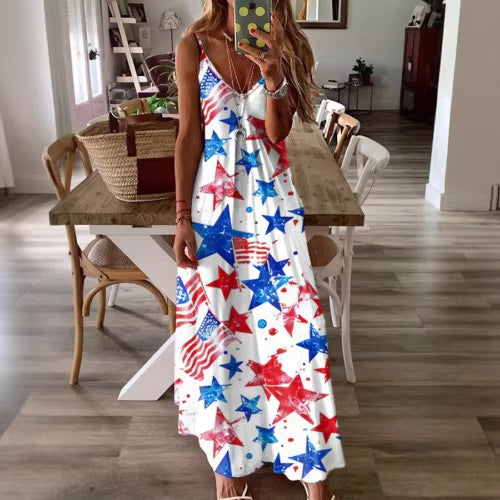 3D Digitaldruck Flaggen-Kleid für Damen