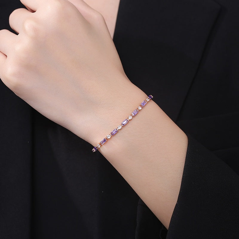 Armband mit violetten Zirkonia-Kristallen