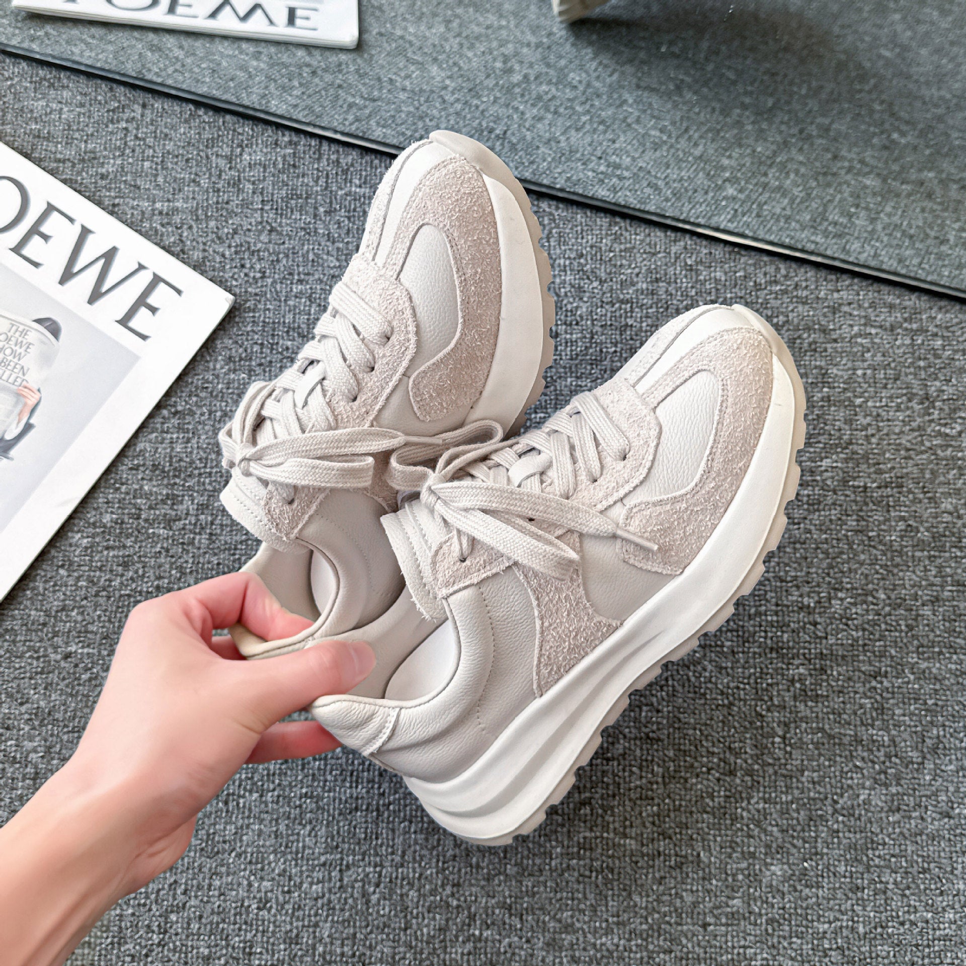 Lässige Schnürschuhe aus Echtleder für Damen