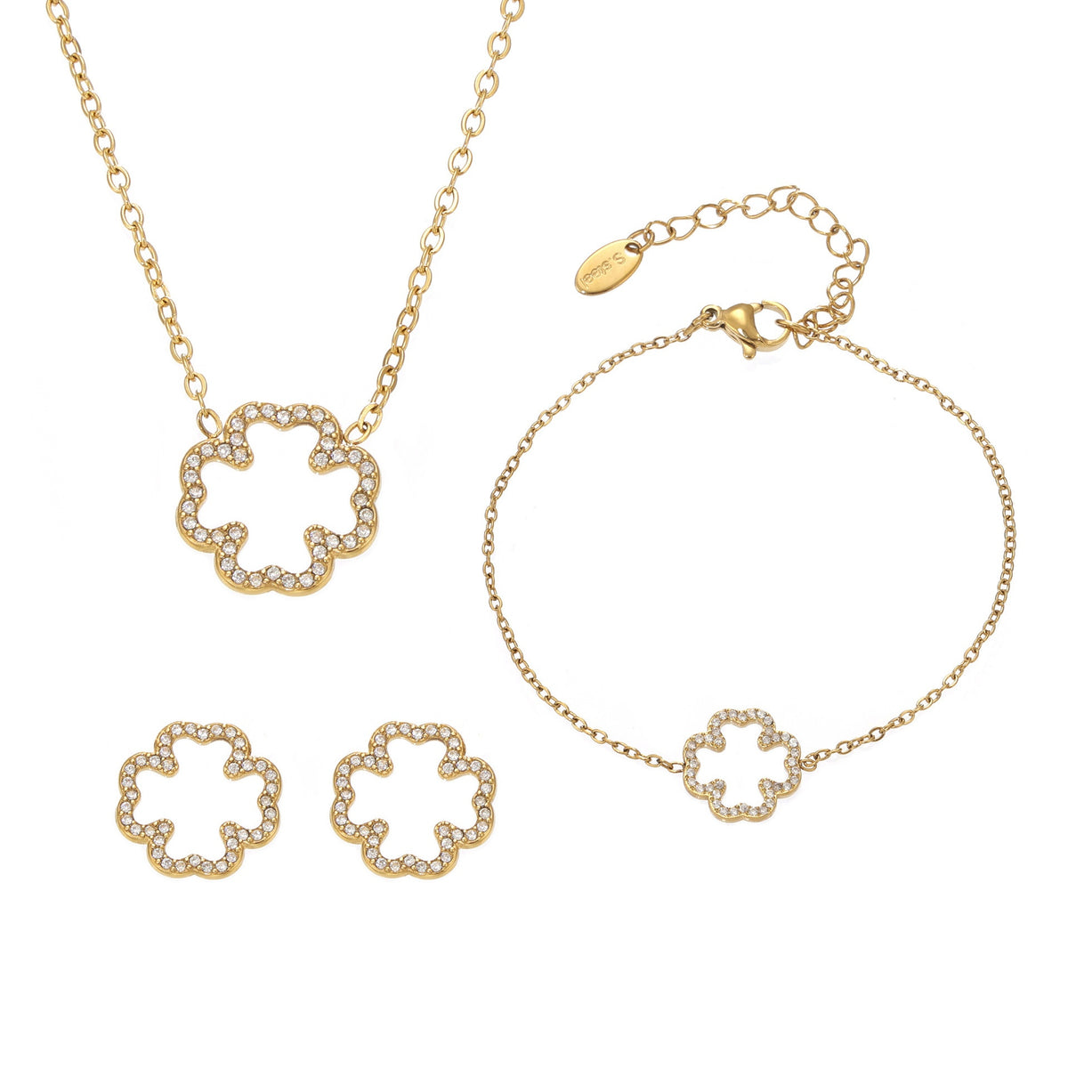 Kleeblatt Armband mit Zirkonia – Bild 5 | LuxeStyle