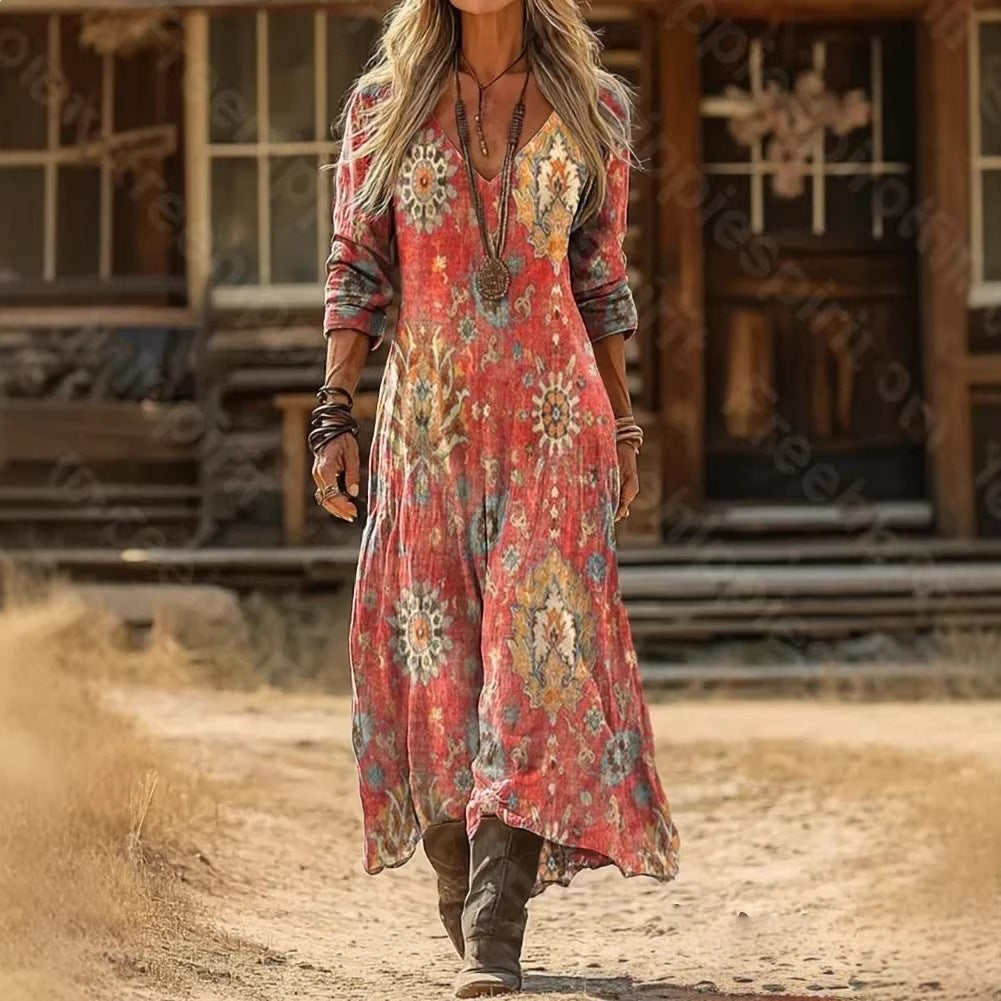 Boho-Kleid mit 3D-Ethno-Muster – Bild 6 | LuxeStyle