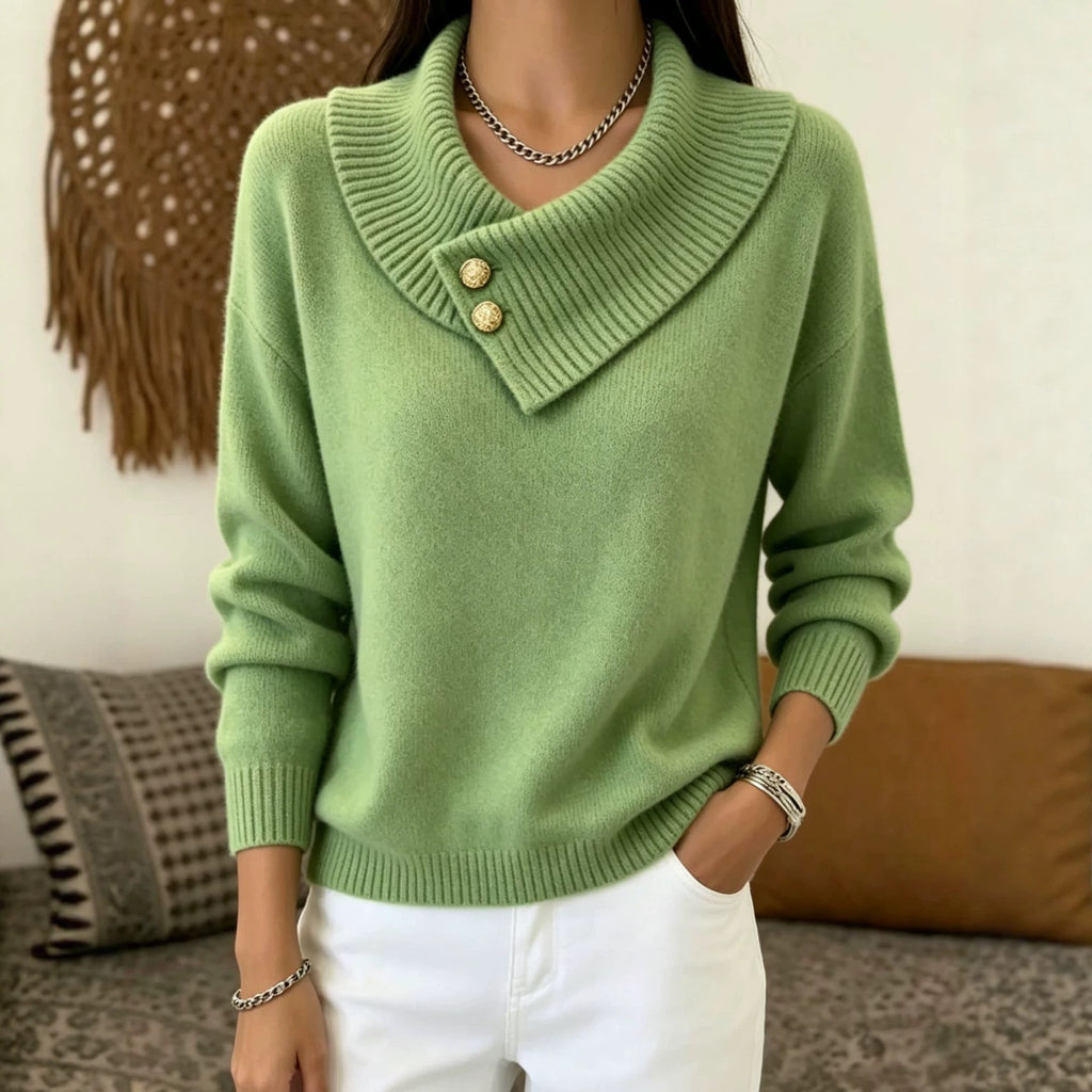 Kuscheliger Strickpullover mit Reverskragen