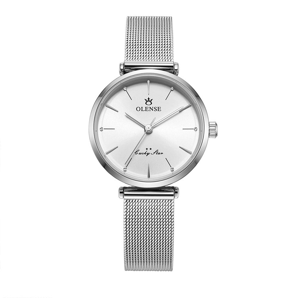 Damenuhr mit Milanaise-Armband aus Edelstahl – Bild 2 | LuxeStyle