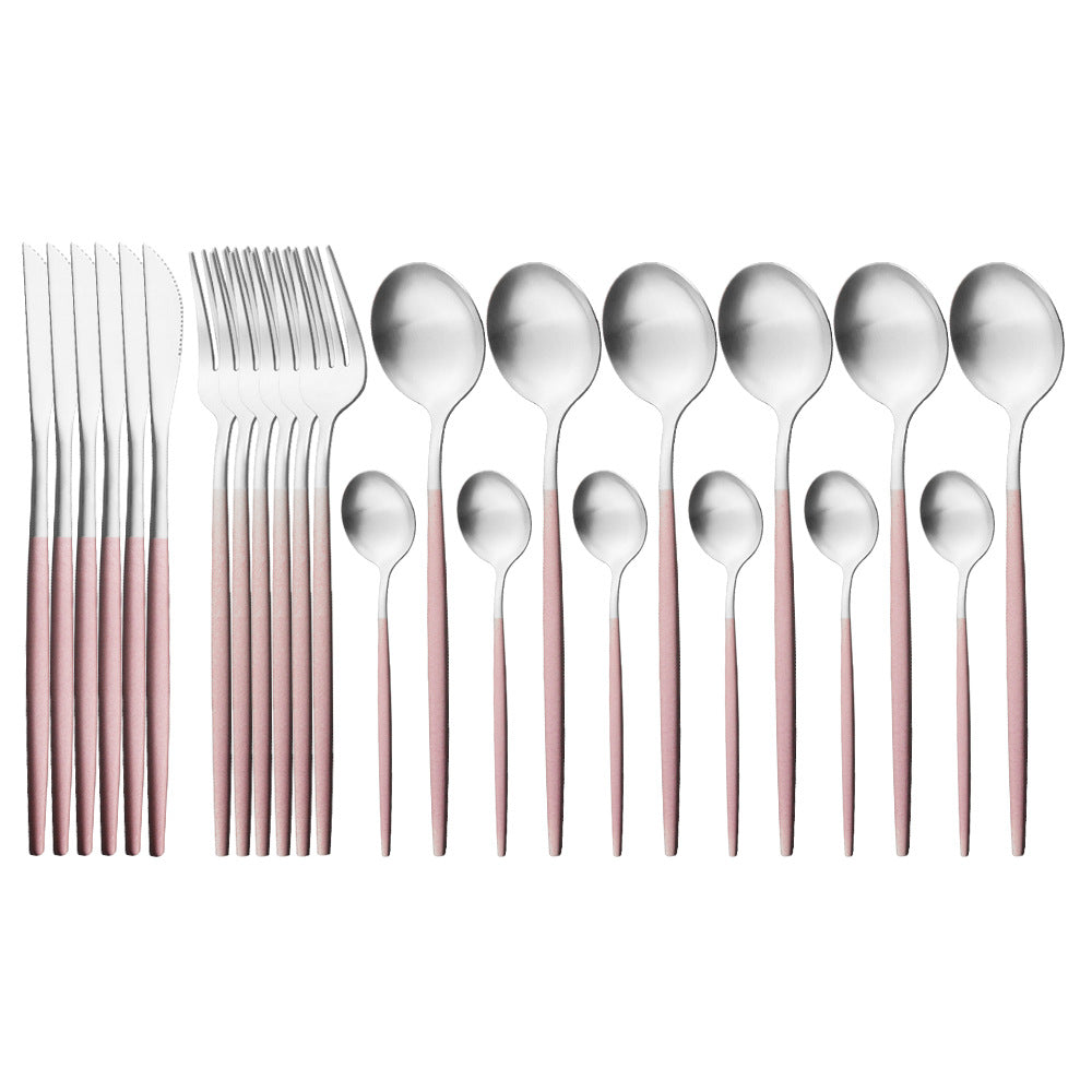 Mattes portugiesisches Besteck-Set (24-teilig) – Bild 6 | LuxeStyle