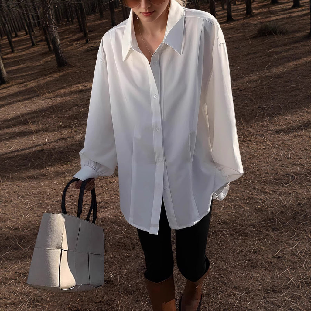 Langarm-Shirt Weiss im Casual Fit