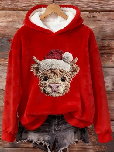 Weihnachts-Pullover Flanell Rundhals Langarm Unisex