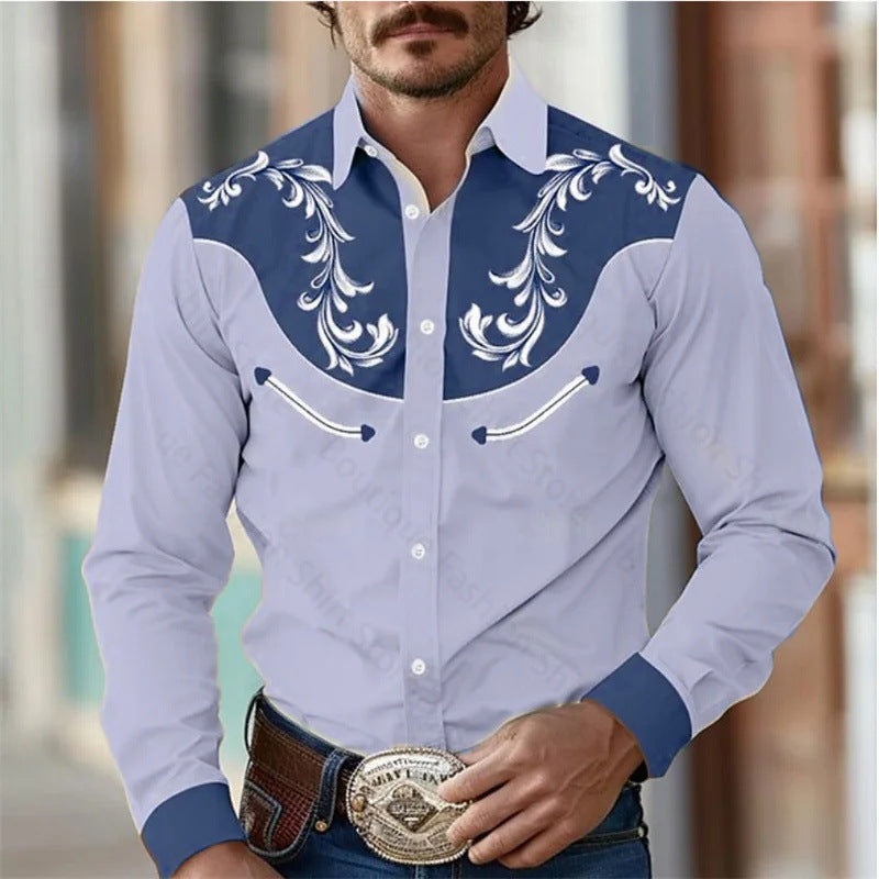 Florales Retro Western Hemd für Herren – Bild 9 | LuxeStyle