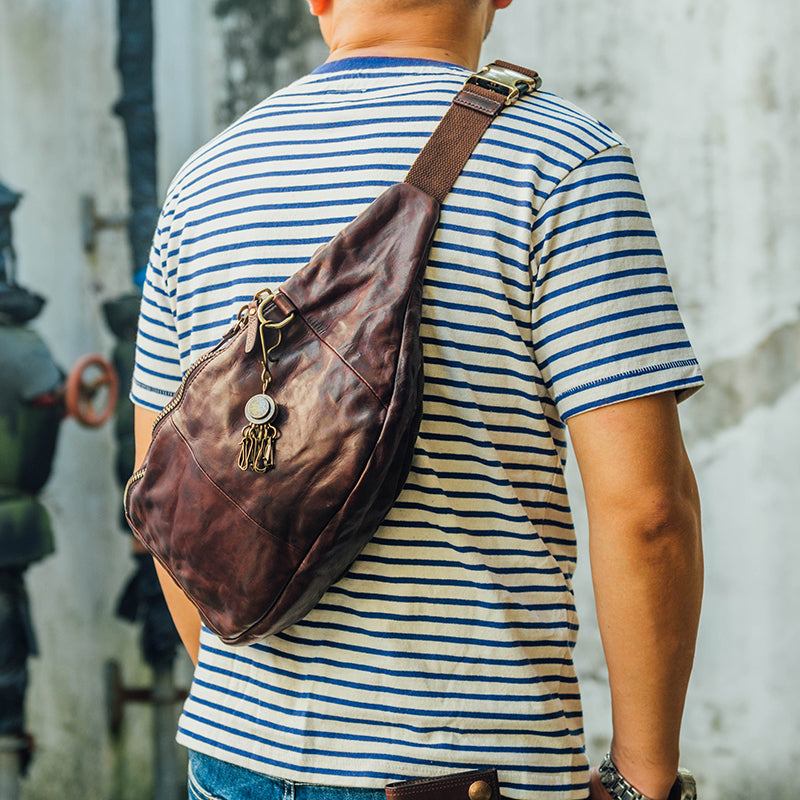 Brusttasche aus Rindsleder für Herren – Bild 3 | LuxeStyle