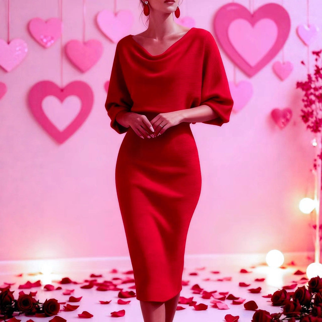 Elegantes Etuikleid mit Schlitz und Flared Sleeves – Bild 8 | LuxeStyle