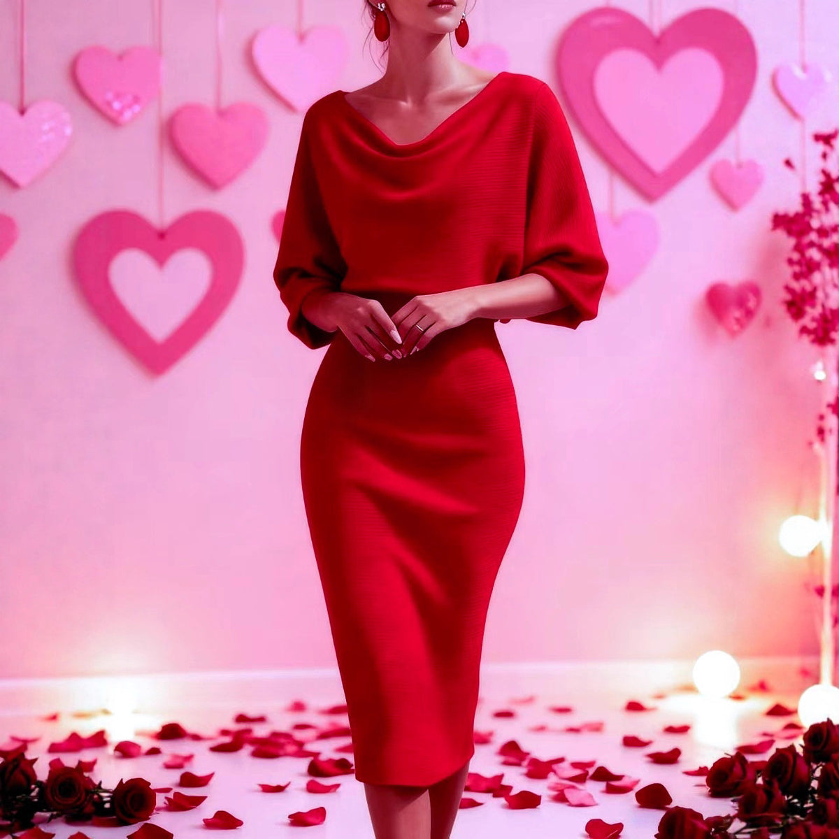 Elegantes Etuikleid mit Schlitz und Flared Sleeves – Bild 8 | LuxeStyle