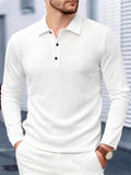 Langärmliges Polo-Shirt in Weiss – Bild 11 | LuxeStyle