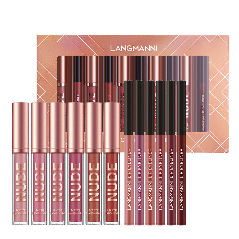 Lippenstift & Lipliner Set – 12 Farben