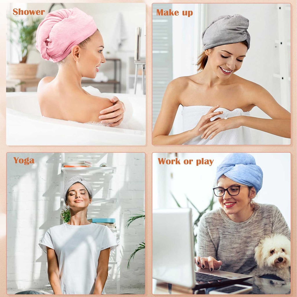 Mikrofaser Haarhandtuch Turban 3er-Set – Ansicht 5