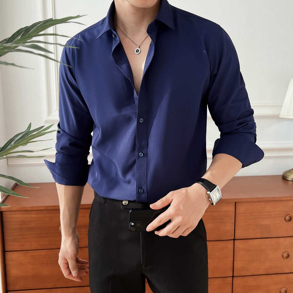 Business Hemd langarm, schmal geschnitten – Bild 4 | LuxeStyle