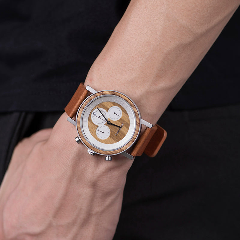 Holz-Chronograph mit Edelstahl – Bild 4 | LuxeStyle