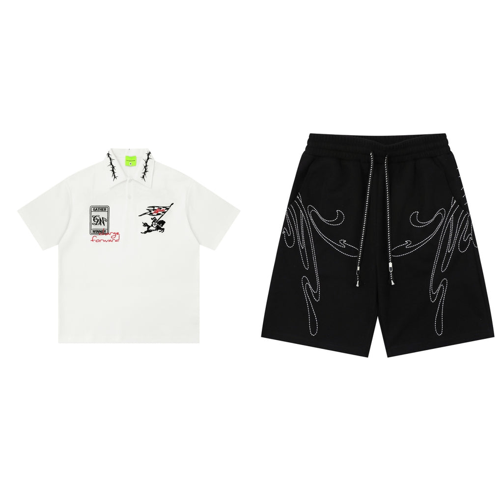 Retro-Polo mit Stickerei