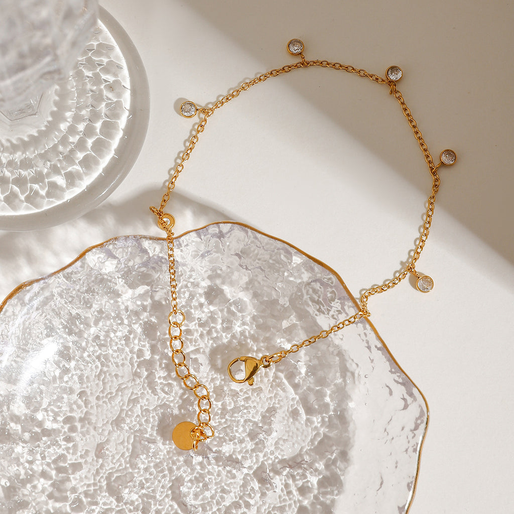 Zirkon-Fusskette aus Edelstahl – Bild 5 | LuxeStyle