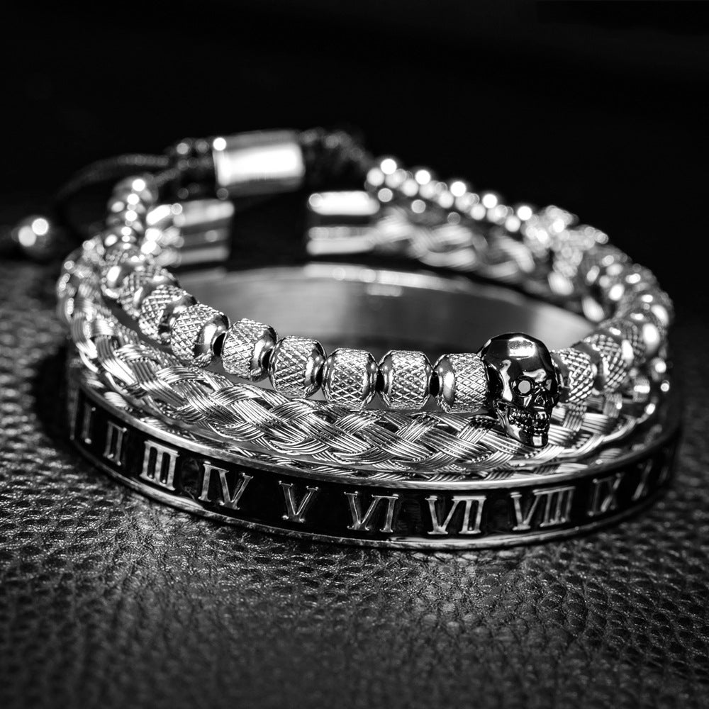 Ghost Head Armband-Set aus Edelstahl – Bild 2 | LuxeStyle
