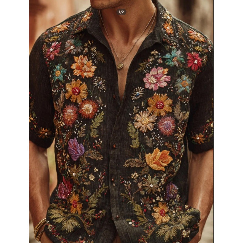 Retro-Print Langarmshirt für Herren – Bild 1 | LuxeStyle