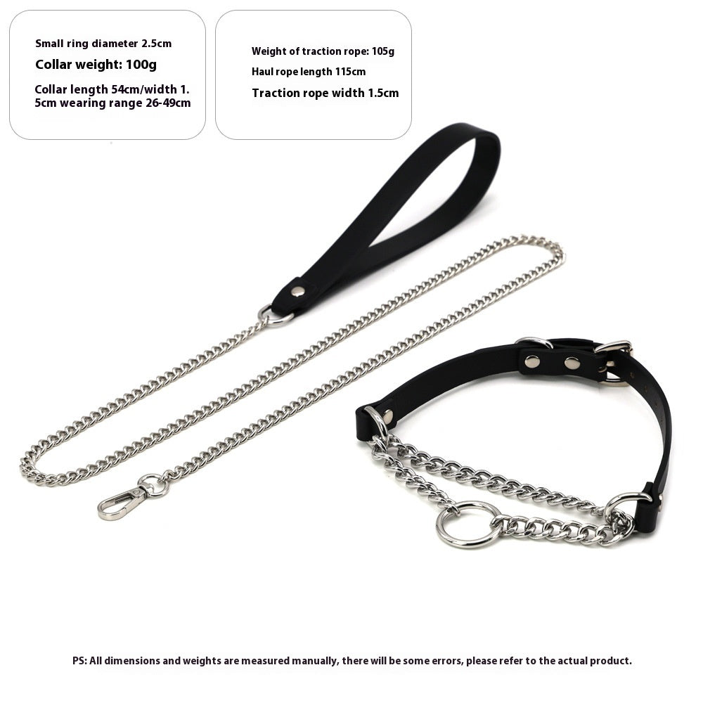 Halsband mit Leine aus Leder – Bild 3 | LuxeStyle