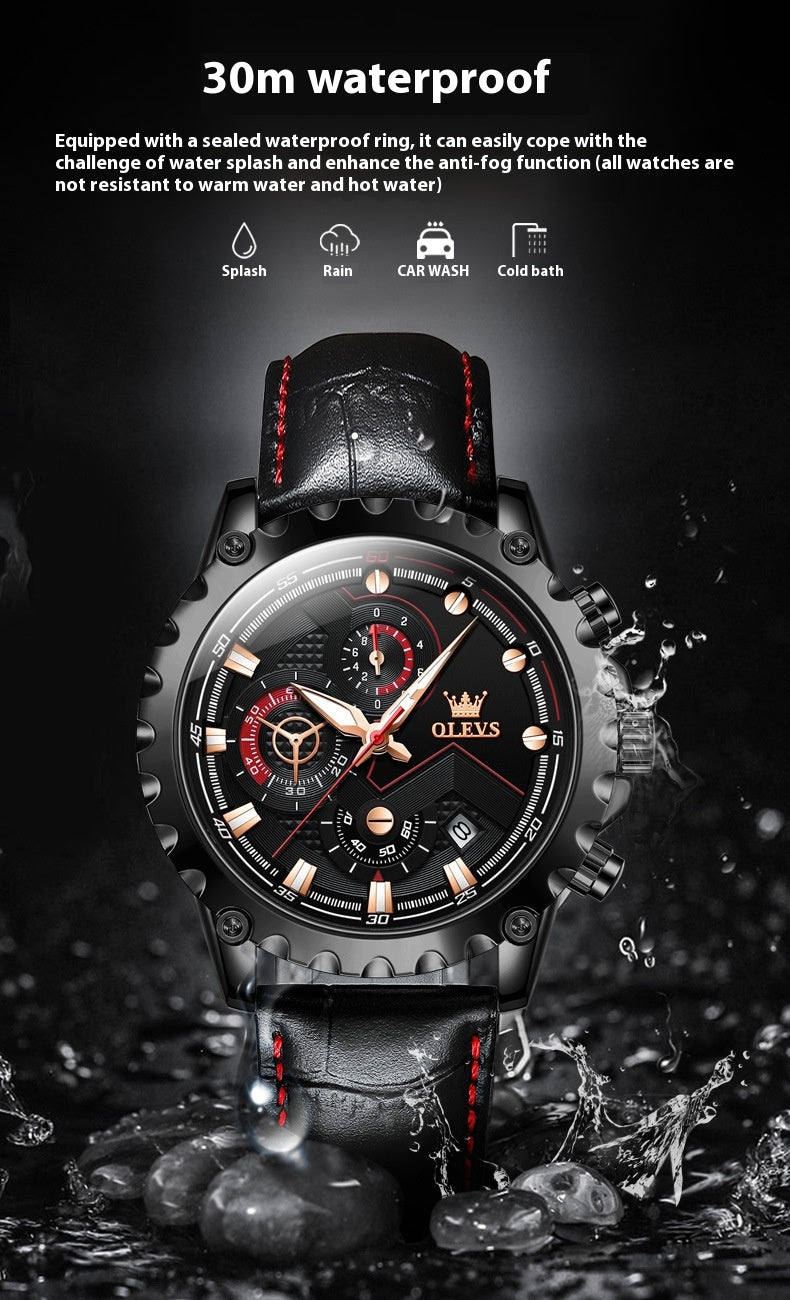 Multifunktionale Herrenuhr mit Leuchtzifferblatt – Bild 2 | LuxeStyle