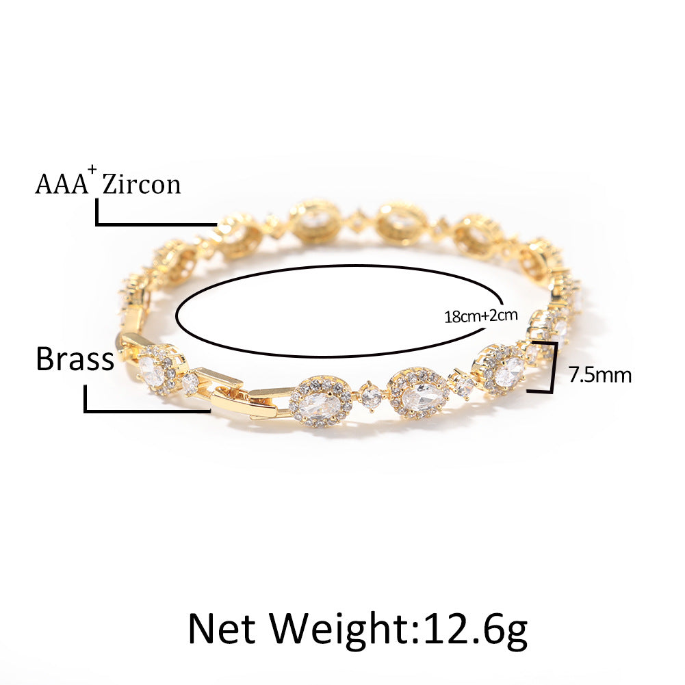Personalisiertes ovales Zirkon-Armband mit Kupfer – Bild 3 | LuxeStyle