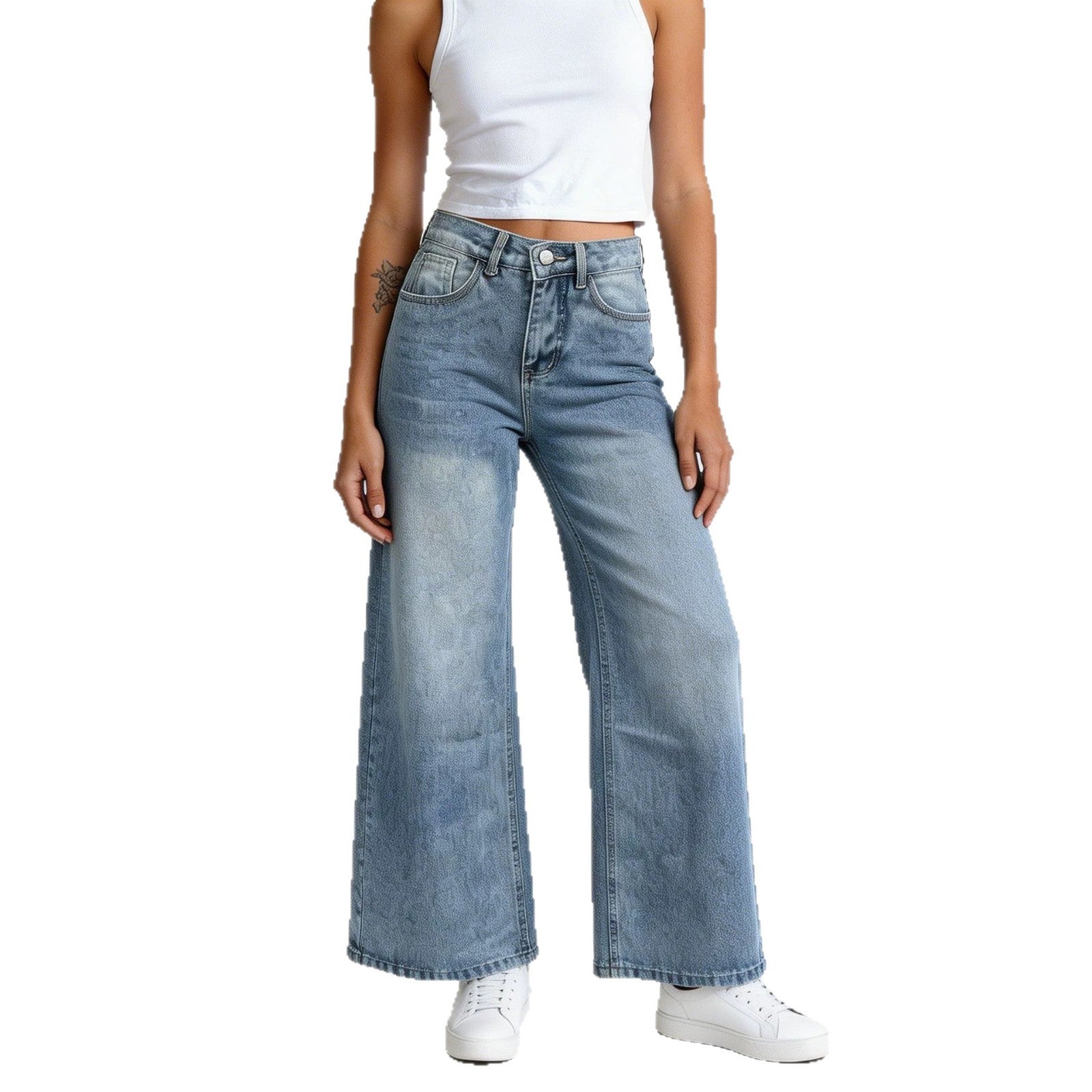 High-Waist Wide-Leg Jeans für Damen