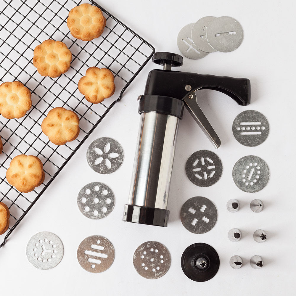 Guetzli- und Kuchenpresse aus Edelstahl