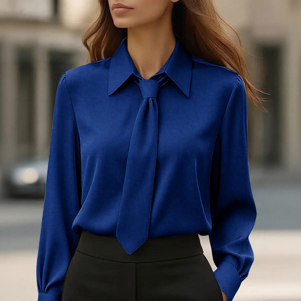 Elegante Satin-Bluse mit französischer Manschette