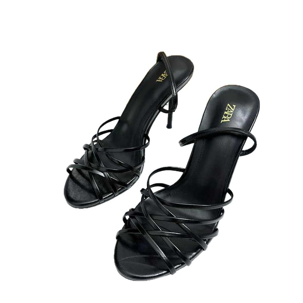 Schwarze High-Heel Sandalen mit Stiletto – Bild 8 | LuxeStyle