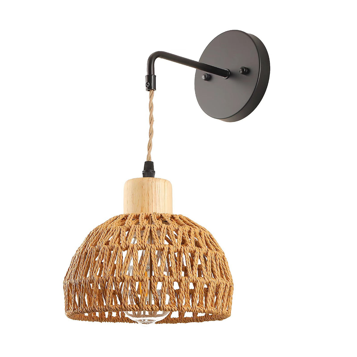 Rattan Vintage Wandlampe – Bild 2 | LuxeStyle