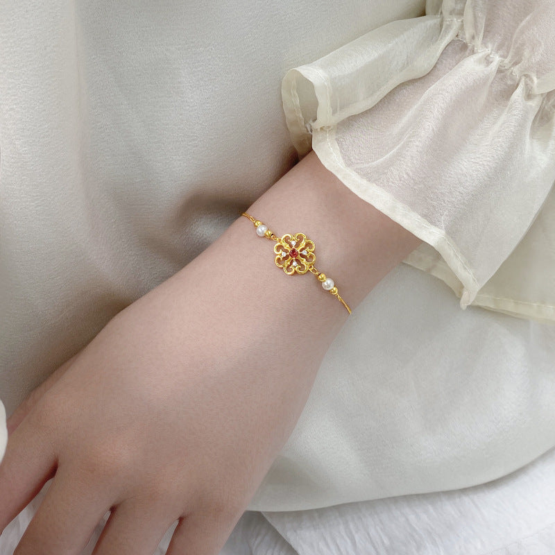 Ruyi-Blumenarmband für Damen aus 925er Silber – Bild 3 | LuxeStyle