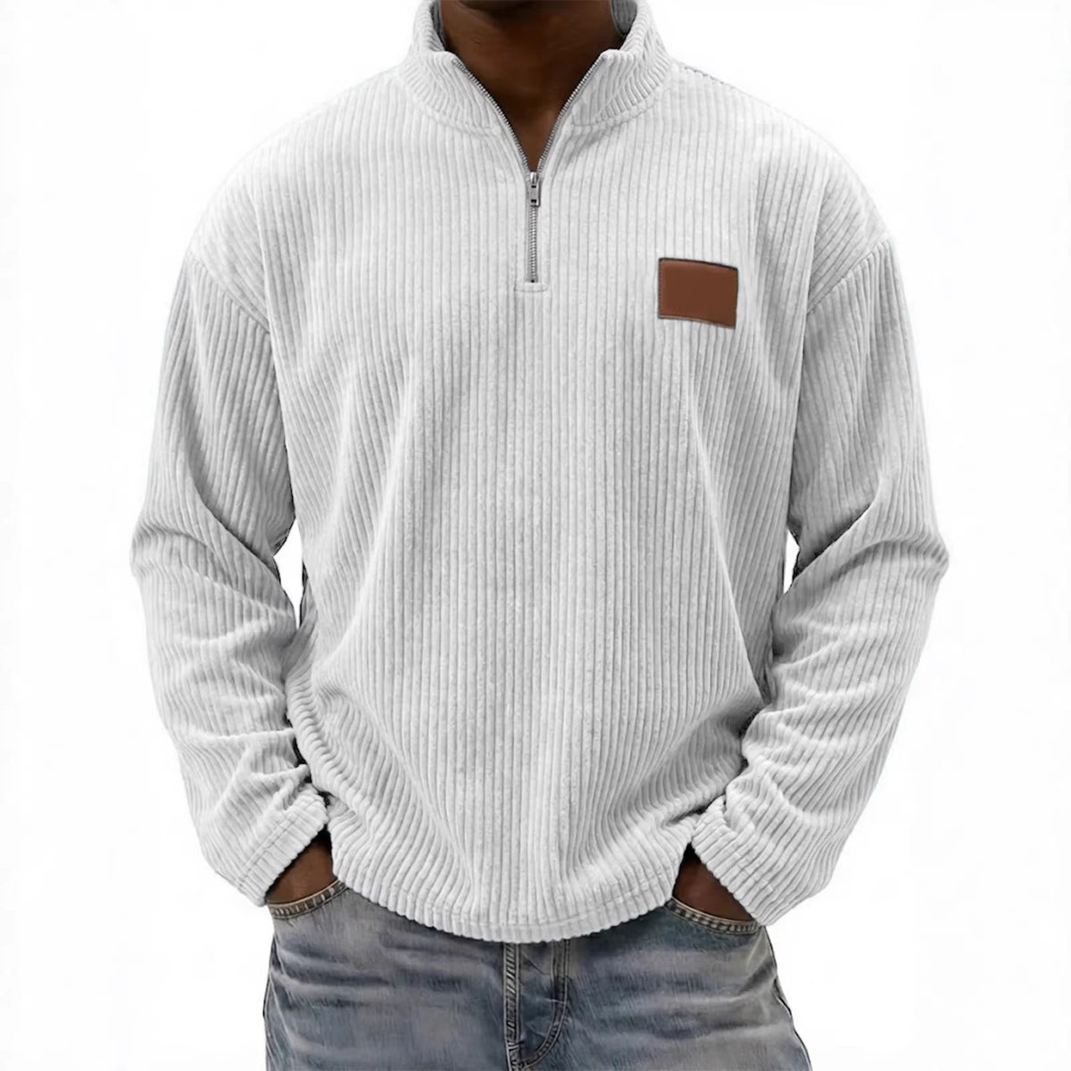 Retro-Cordonpullover mit Stehkragen – Bild 6 | LuxeStyle