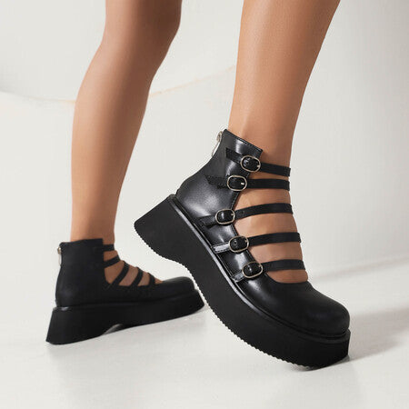 High-Top Schuhe mit Riemenschnalle