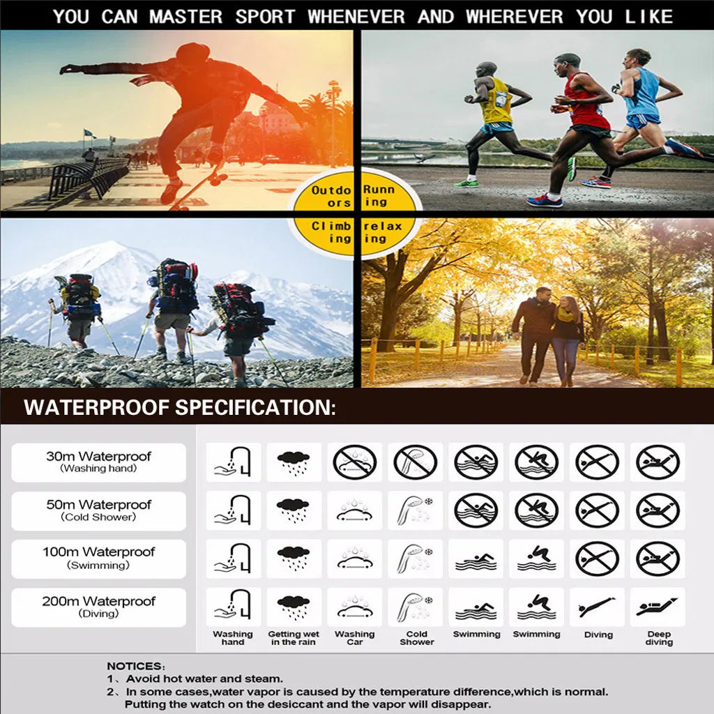 Wasserdichte Digitale Sportuhr für Herren – Ansicht 5