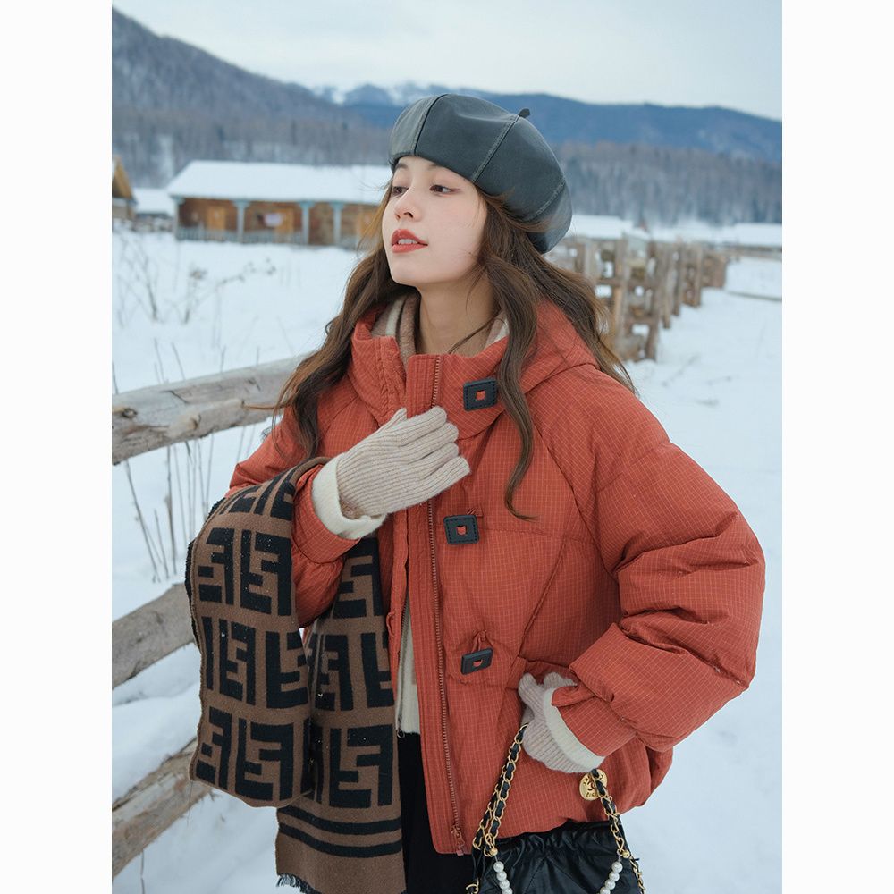 Angora‑Roter, lockerer Kurzmantel – Bild 2 | LuxeStyle